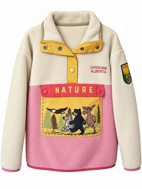 Souvenirs Northern Canmore Alberta Nature Fleece Pullover Size 6